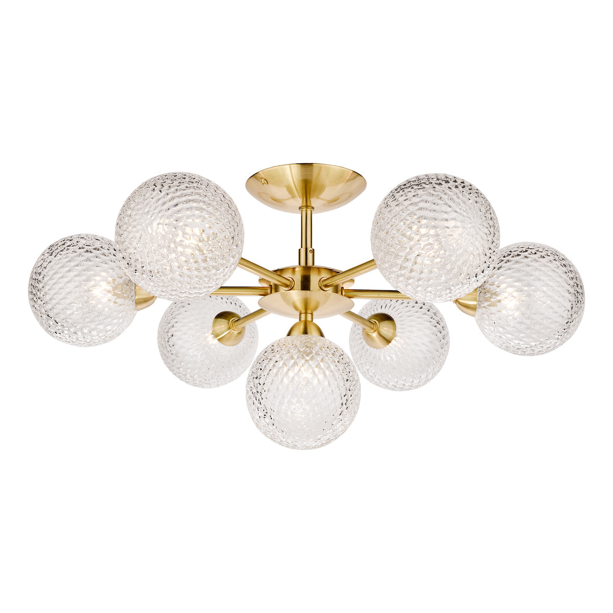 Laura Ashley Atherton Semi Flush Ceiling Light Satin Brass Glass – from Amos Lighting + Home