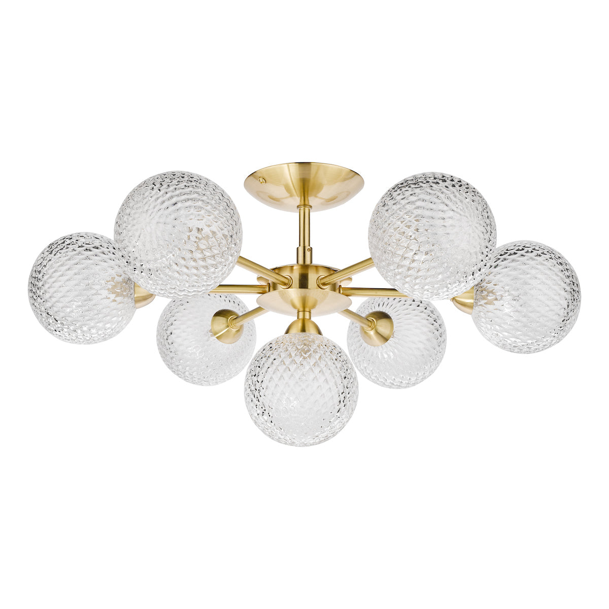 Laura Ashley Atherton Semi Flush Ceiling Light Satin Brass Glass – from Amos Lighting + Home