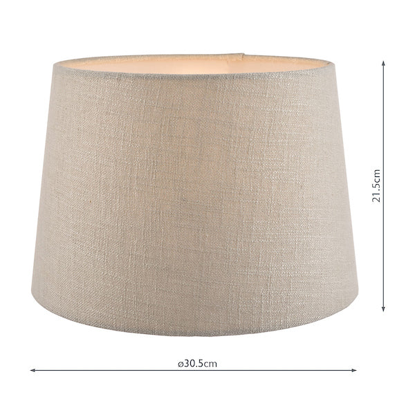 Laura Ashley Bacall Linen Empire Drum Shade Silver 30cm/12 inch – from Amos Lighting + Home