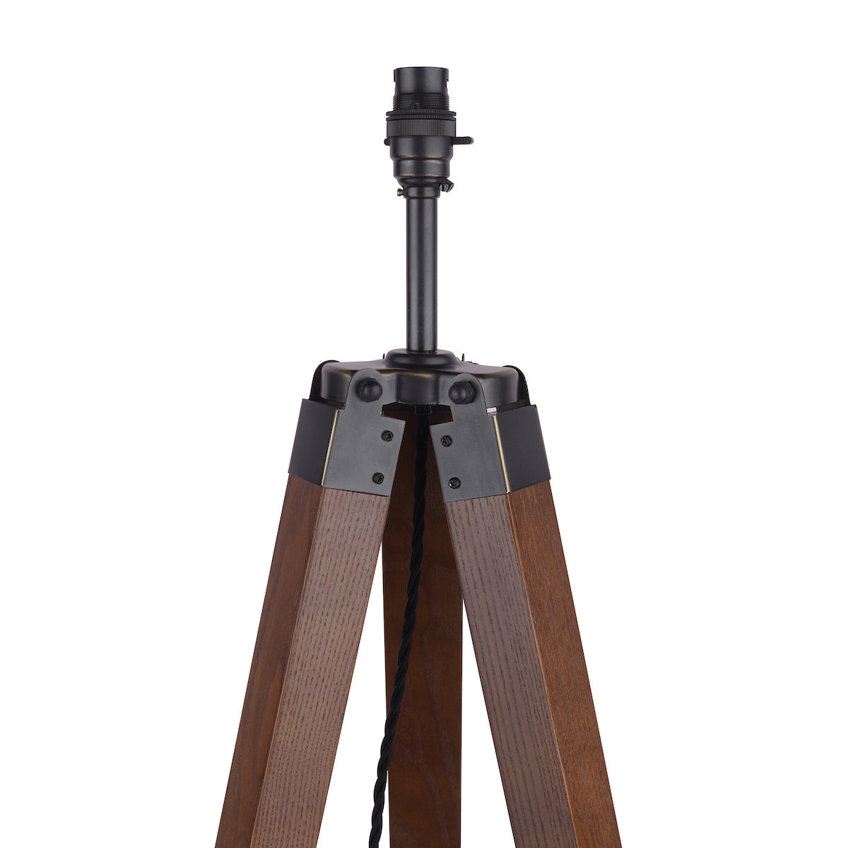 Laura Ashley Burdale Tripod Floor Lamp Dark Wood Base – from Amos Lighting + Home