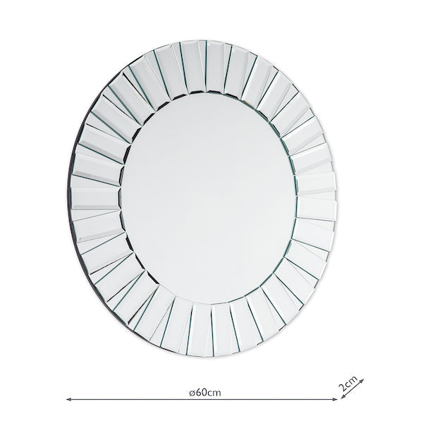 Laura Ashley Capri Small Round Bevelled Mirror 60cm – from Amos Lighting + Home