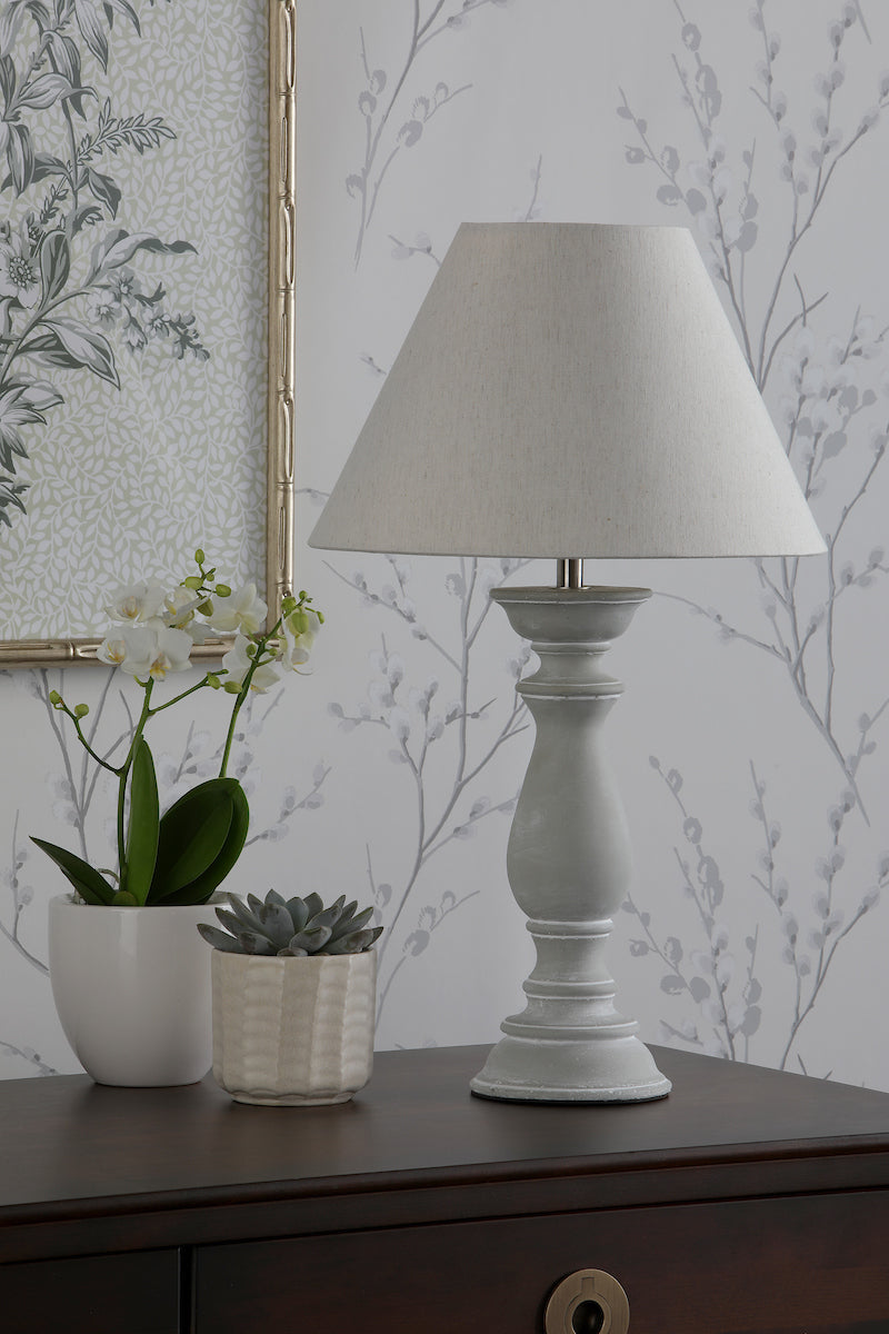Laura Ashley Chedworth Concrete Table Lamp with Shade – from Amos Lighting + Home