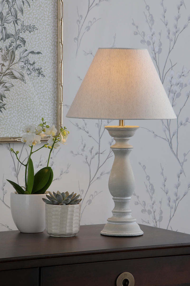 Laura Ashley Chedworth Concrete Table Lamp with Shade – from Amos Lighting + Home