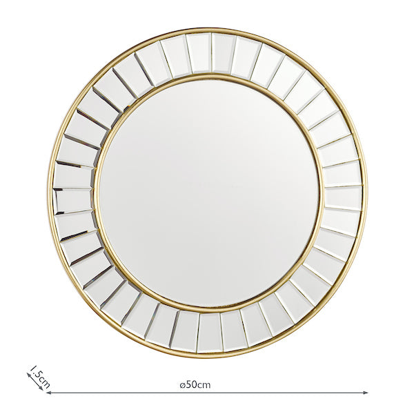 Laura Ashley Clemence Small Round Mirror Gold Leaf 50cm – from Amos Lighting + Home
