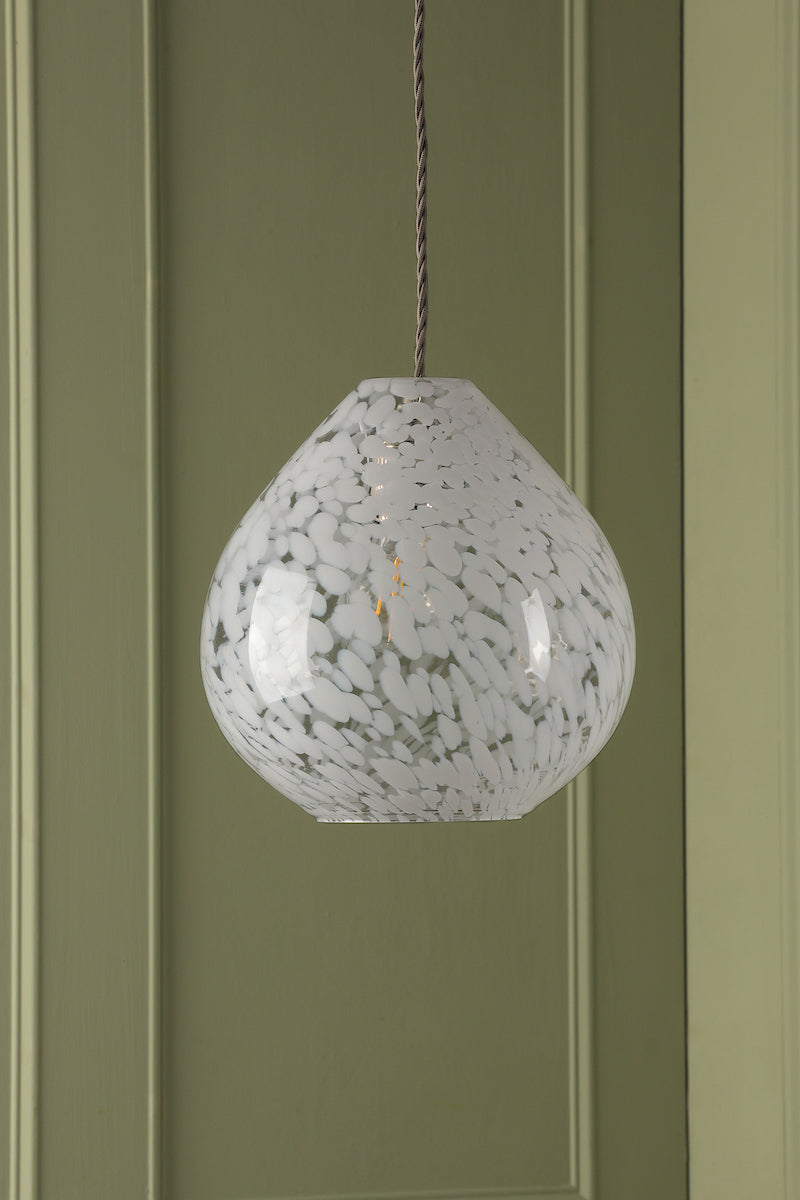 Laura Ashley Confetti Easy Fit Shade White Art Glass – from Amos Lighting + Home