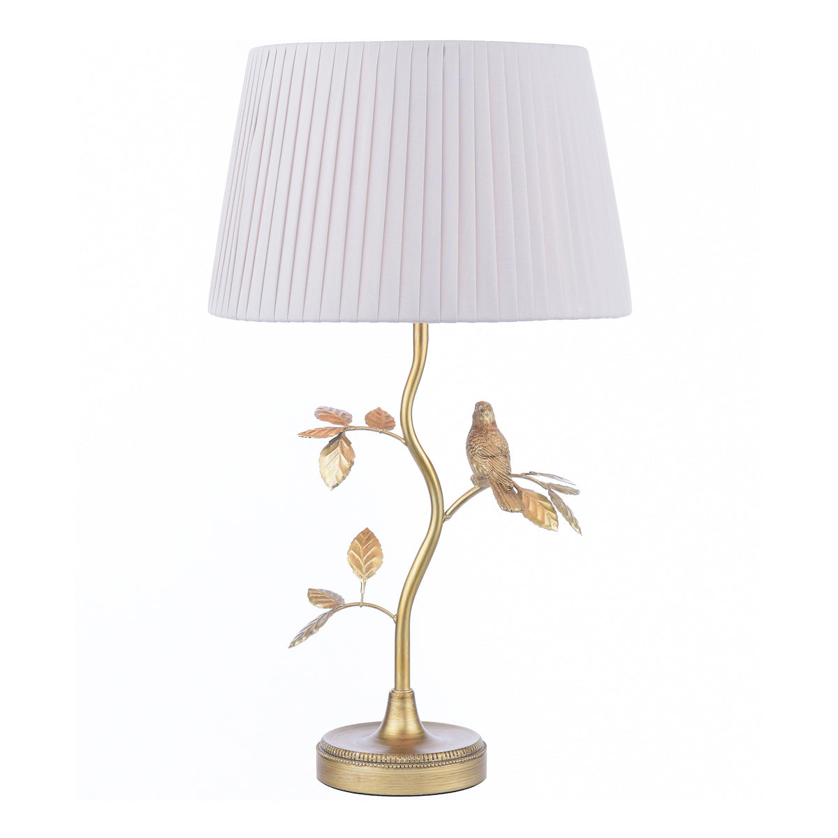 Laura Ashley Egelton Table Lamp Aged Brass and Taupe – from Amos Lighting + Home