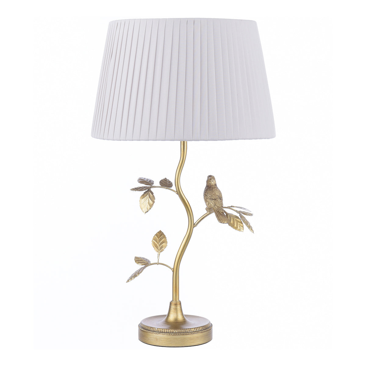Laura Ashley Egelton Table Lamp Aged Brass and Taupe – from Amos Lighting + Home