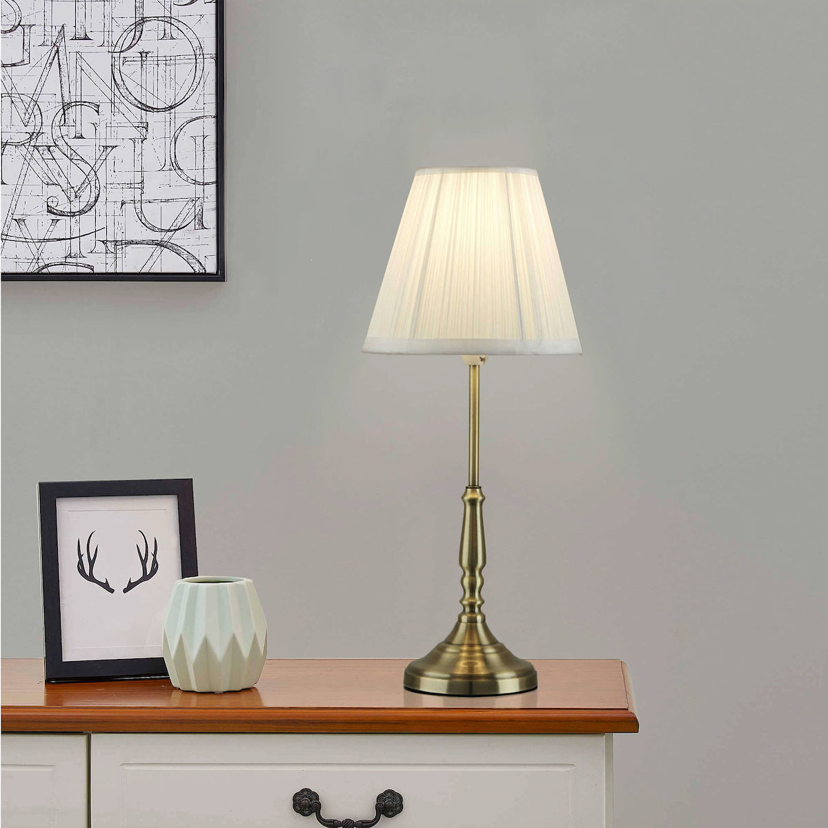 Laura Ashley Elliot Brass Table Lamp With White Shade – from Amos Lighting + Home