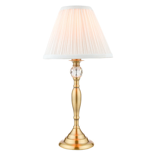 Laura Ashley Ellis Table Lamp Antique Brass with Ivory Shade – from Amos Lighting + Home