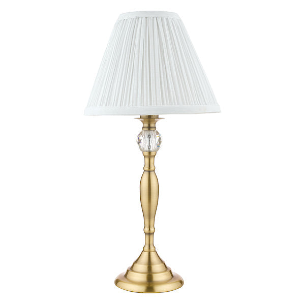 Laura Ashley Ellis Table Lamp Antique Brass with Ivory Shade – from Amos Lighting + Home