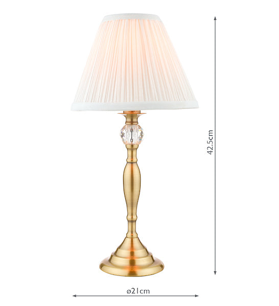Laura Ashley Ellis Table Lamp Antique Brass with Ivory Shade – from Amos Lighting + Home