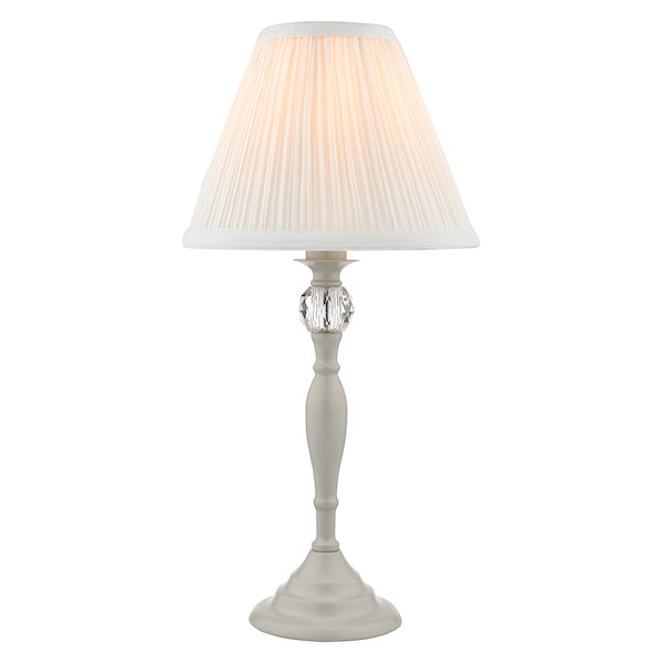 Laura Ashley Ellis Table Lamp Grey Table Lamp Ivory Shade – from Amos Lighting + Home