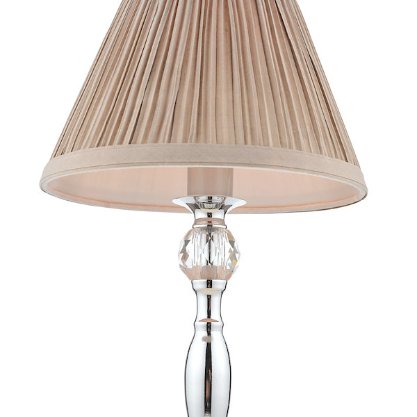 Laura Ashley Ellis Table Lamp Polished Chrome Grey Shade – from Amos Lighting + Home