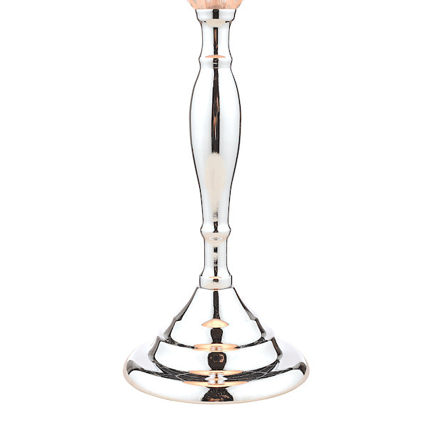 Laura Ashley Ellis Table Lamp Polished Chrome Grey Shade – from Amos Lighting + Home