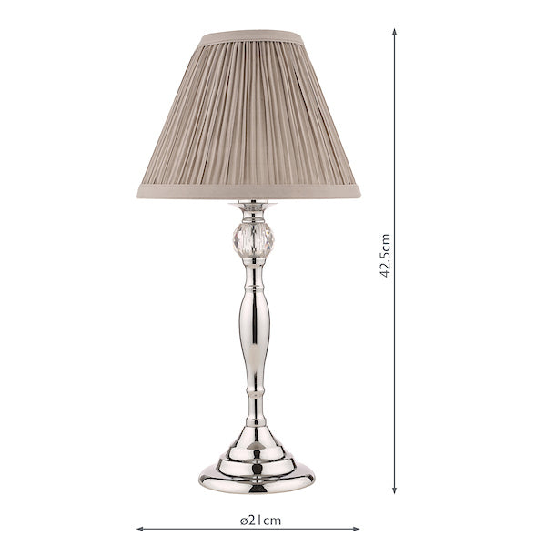 Laura Ashley Ellis Table Lamp Polished Chrome Grey Shade – from Amos Lighting + Home