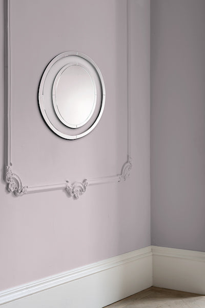 Laura Ashley Evie Small Round Mirror 60cm – from Amos Lighting + Home