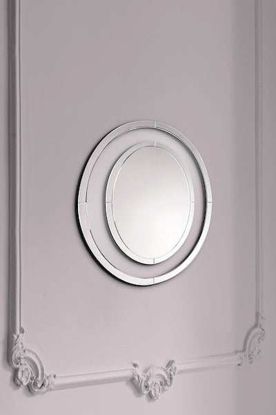 Laura Ashley Evie Small Round Mirror 60cm – from Amos Lighting + Home