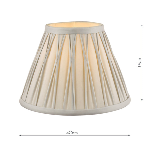 Laura Ashley Fenn Silk Empire Drum Shade Silver 20cm/8 inch – from Amos Lighting + Home
