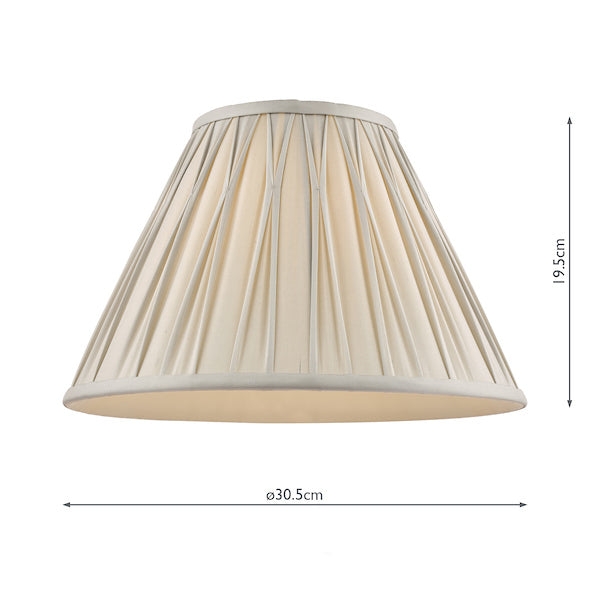 Laura Ashley Fenn Silk Empire Drum Shade Silver 30cm/12 inch – from Amos Lighting + Home