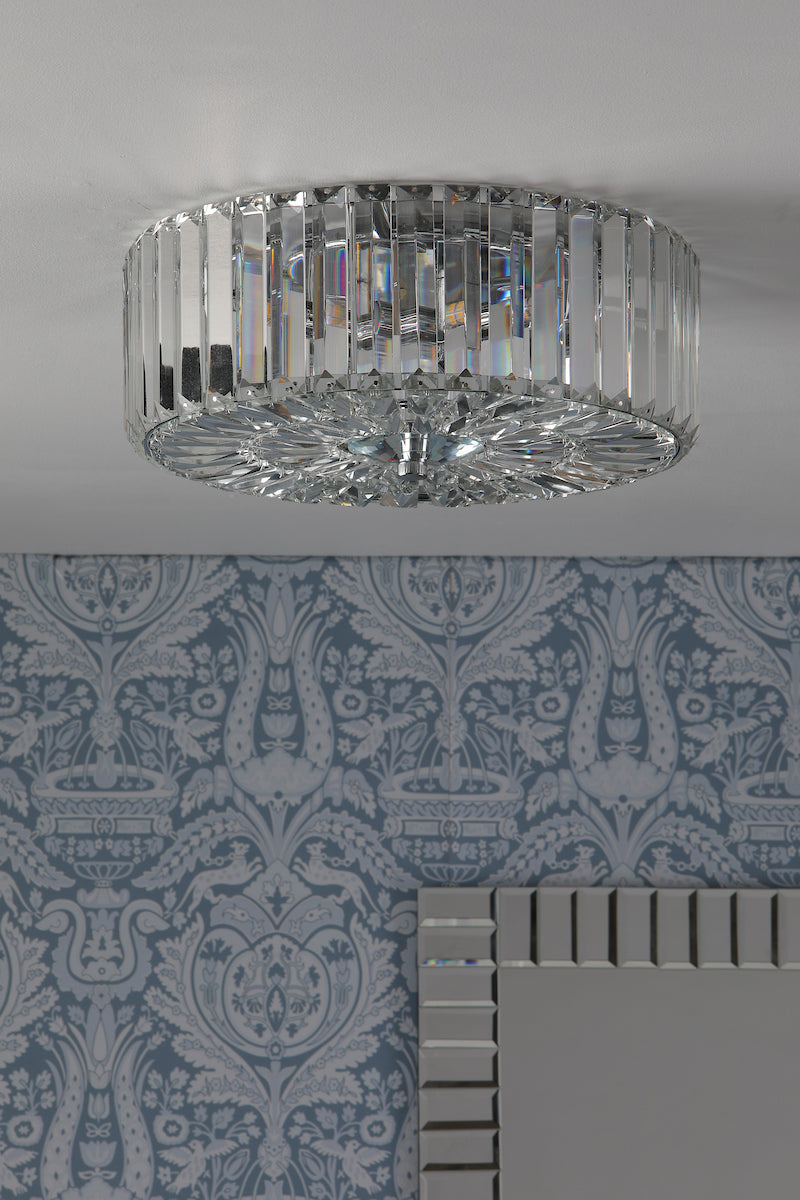 Laura Ashley Fernhurst 3 Light Flush Art Deco Ceiling Light – from Amos Lighting + Home