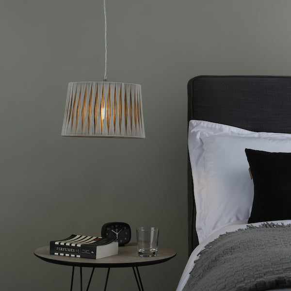 Laura Ashley Gathered Pleat Cotton Shade Natural 30cm/12 inch – from Amos Lighting + Home