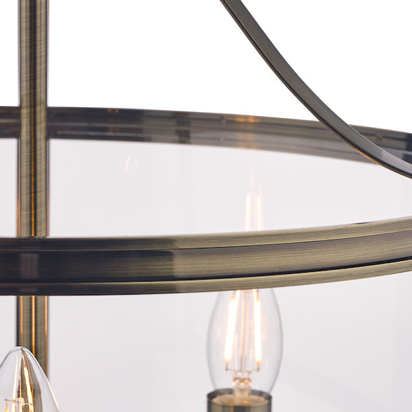 Laura Ashley Harrington 3 Light Pendant Lantern Antique Brass – from Amos Lighting + Home