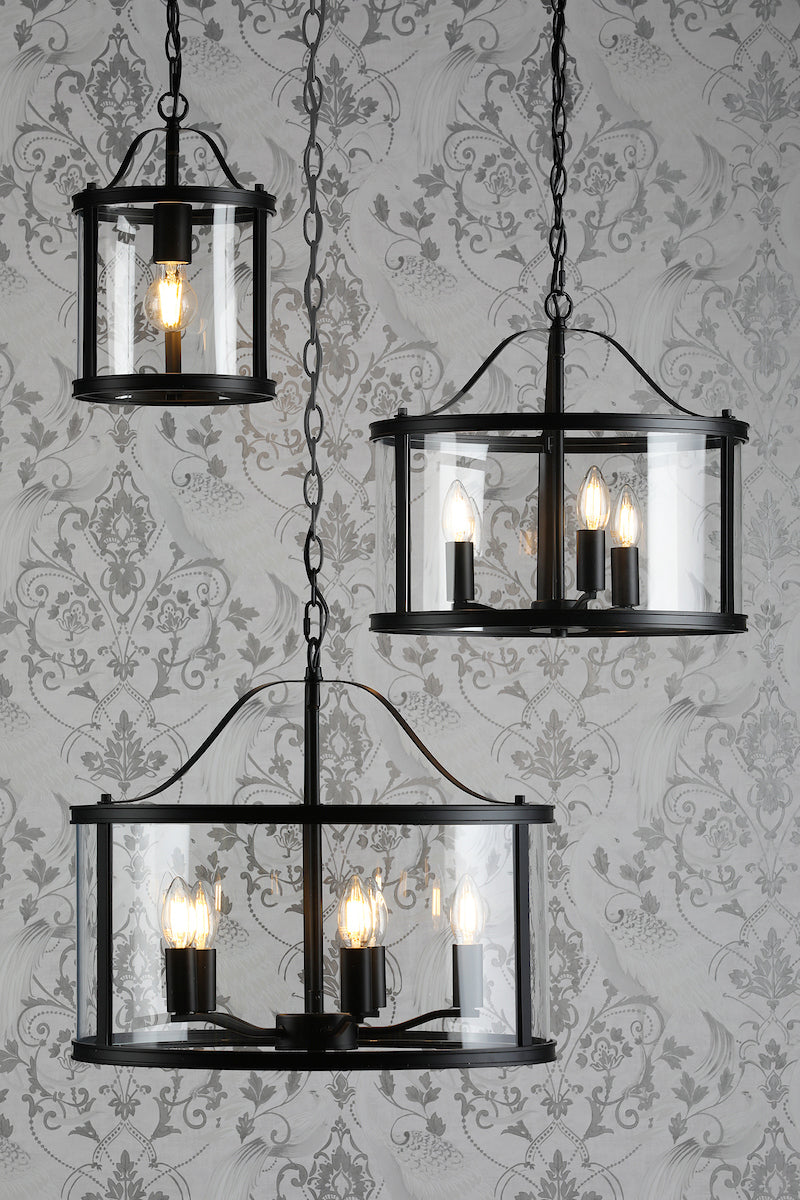 Laura Ashley Harrington 3 Light Pendant Matt Black – from Amos Lighting + Home