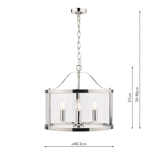 Laura Ashley Harrington 3 Light Pendant Polished Nickel – from Amos Lighting + Home