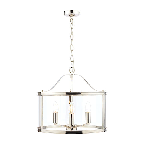Laura Ashley Harrington 3 Light Pendant Polished Nickel – from Amos Lighting + Home