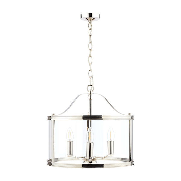 Laura Ashley Harrington 3 Light Pendant Polished Nickel – from Amos Lighting + Home