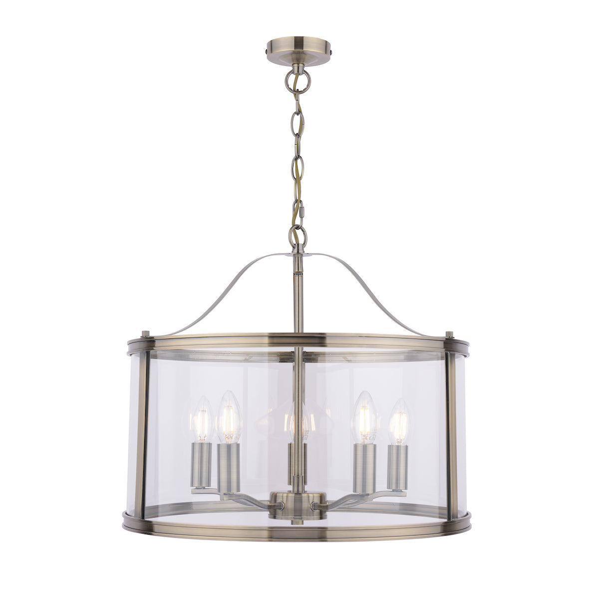 Laura Ashley Harrington 5 Light Pendant Antique Brass – from Amos Lighting + Home