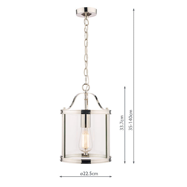Laura Ashley Harrington Single Pendant Polished Nickel – from Amos Lighting + Home