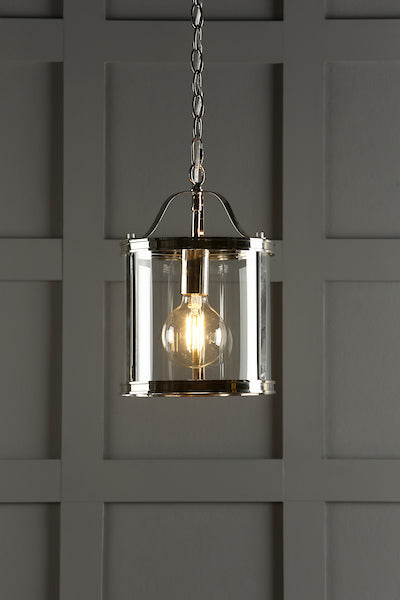 Laura Ashley Harrington Single Pendant Polished Nickel – from Amos Lighting + Home