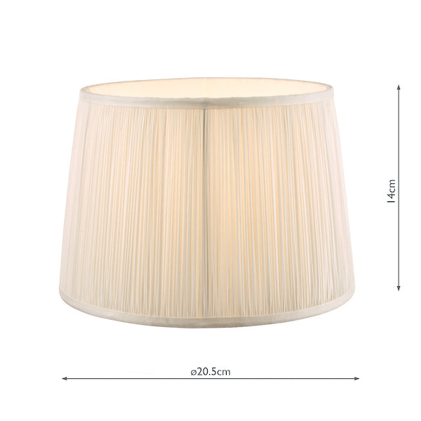 Laura Ashley Hemsley Pleated Silk Empire Drum Shade Cream 20cm/8 inch – from Amos Lighting + Home