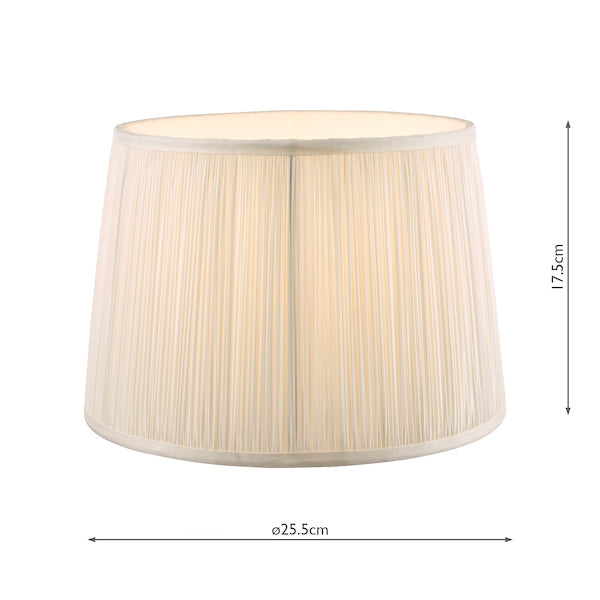 Laura Ashley Hemsley Pleated Silk Empire Drum Shade Cream 25cm/10 inch – from Amos Lighting + Home