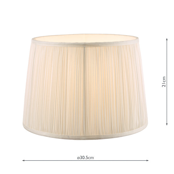 Laura Ashley Hemsley Pleated Silk Empire Drum Shade Cream 30cm/12 inch – from Amos Lighting + Home