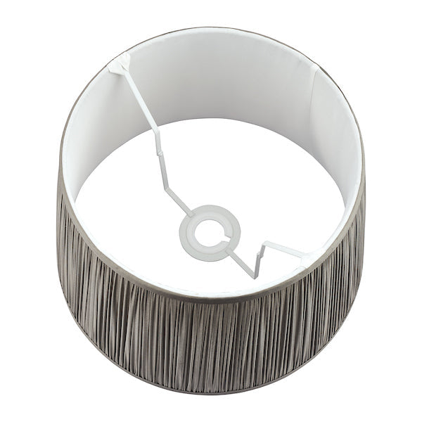 Laura Ashley Hemsley Pleated Silk Empire Drum Shade Grey 25cm/10 inch – from Amos Lighting + Home