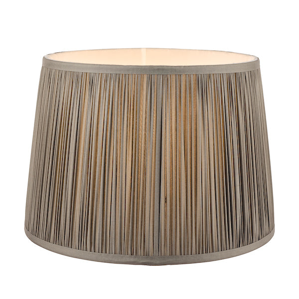 Laura Ashley Hemsley Pleated Silk Empire Drum Shade Grey 30cm/12 inch – from Amos Lighting + Home