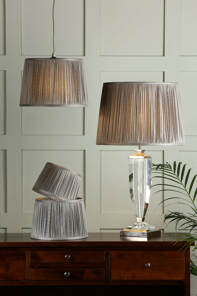 Laura Ashley Hemsley Silk Shade Grey 40.5cm/16 inch – from Amos Lighting + Home