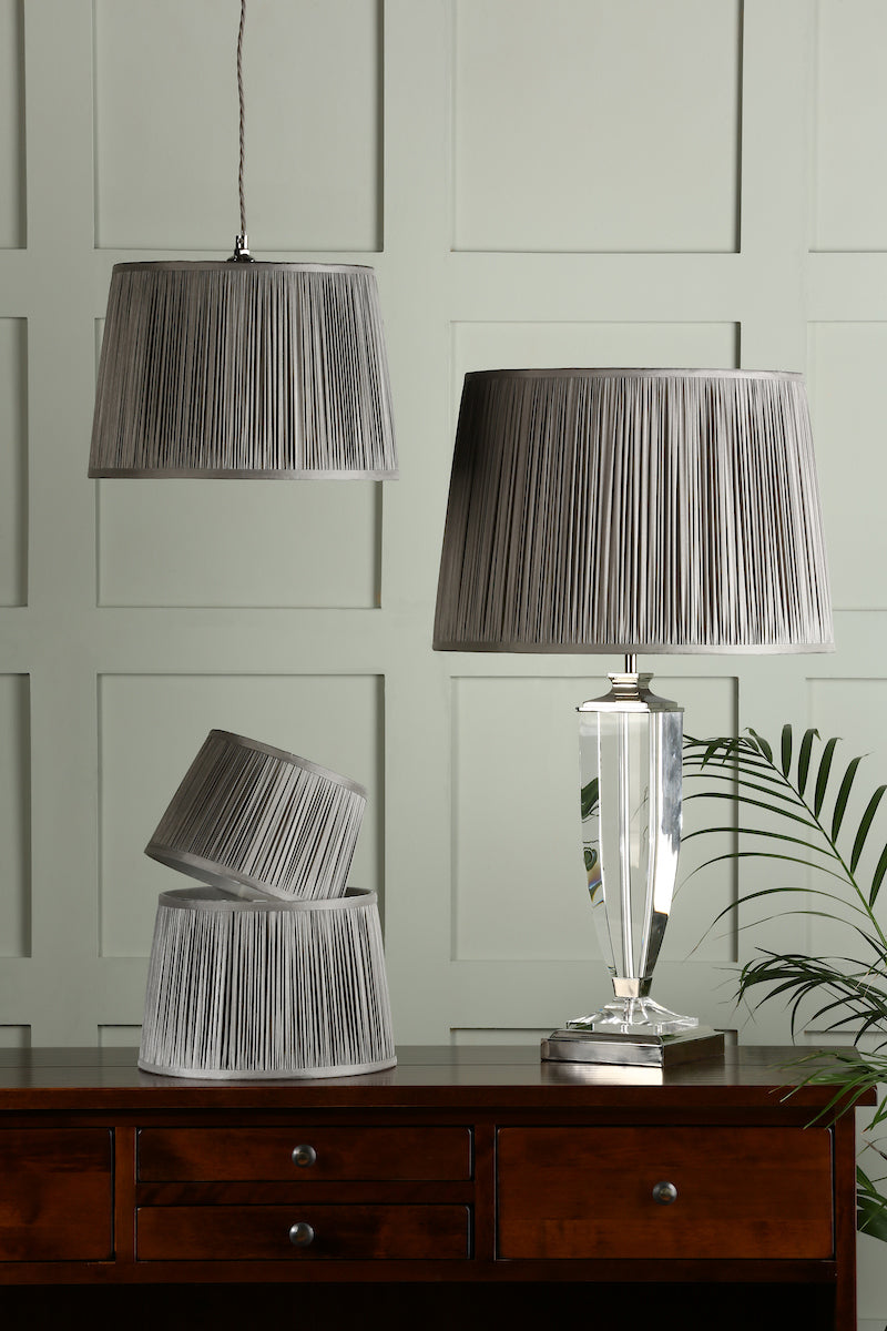 Laura Ashley Hemsley Silk Shade Grey 40.5cm/16 inch – from Amos Lighting + Home