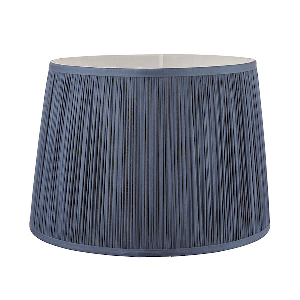 Laura Ashley Hemsley Pleated Silk Empire Drum Shade Midnight Blue 35cm/14 inch – from Amos Lighting + Home