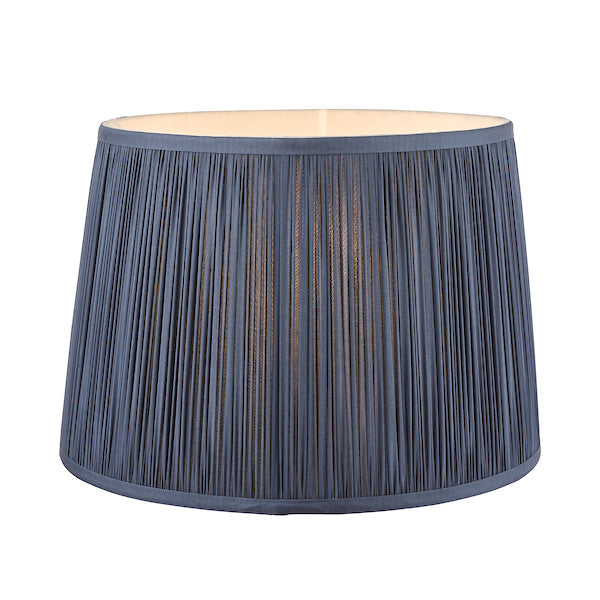 Laura Ashley Hemsley Pleated Silk Empire Drum Shade Midnight Blue 35cm/14 inch – from Amos Lighting + Home