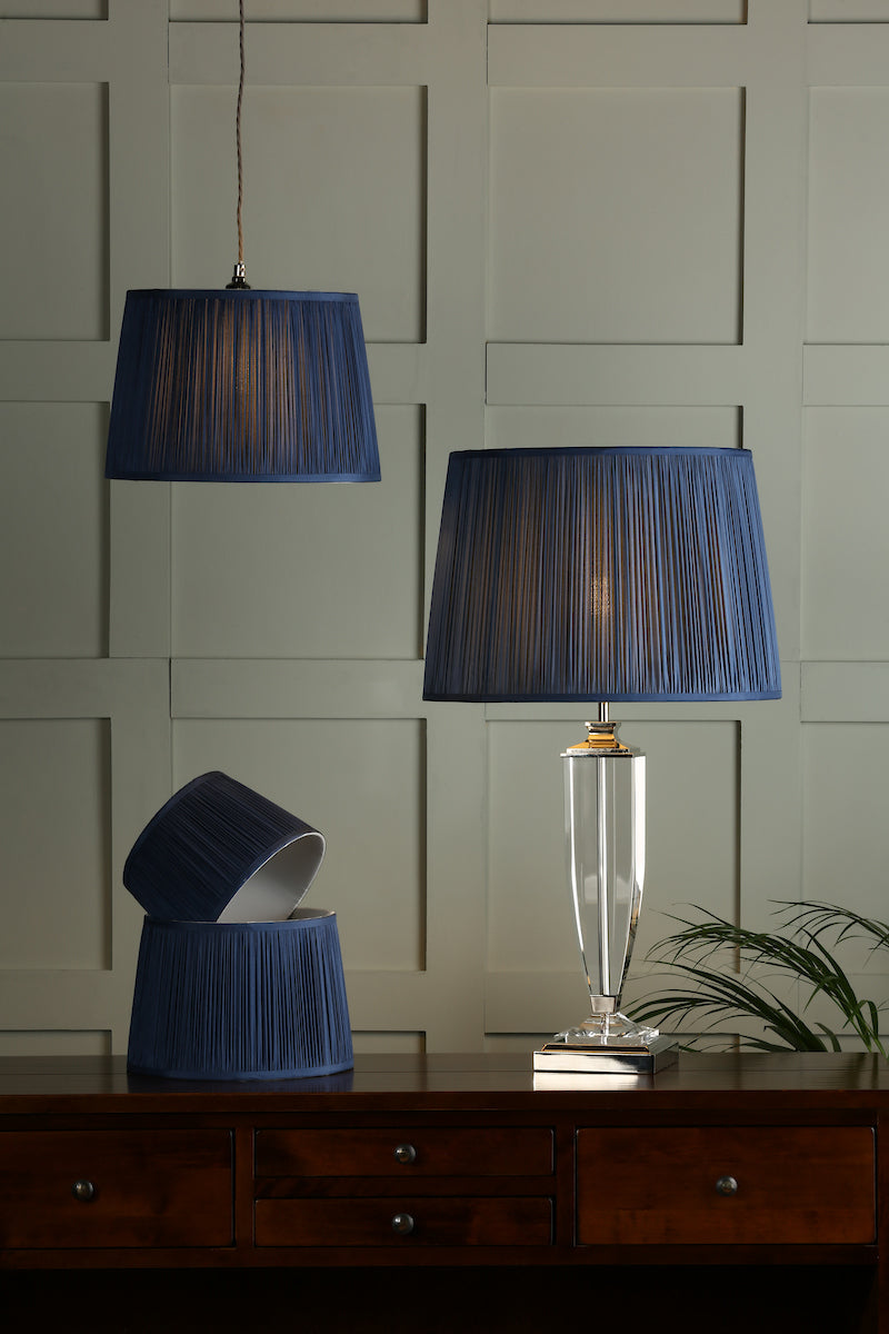 Laura Ashley Hemsley Silk Shade Blue 40.5cm/16 inch – from Amos Lighting + Home