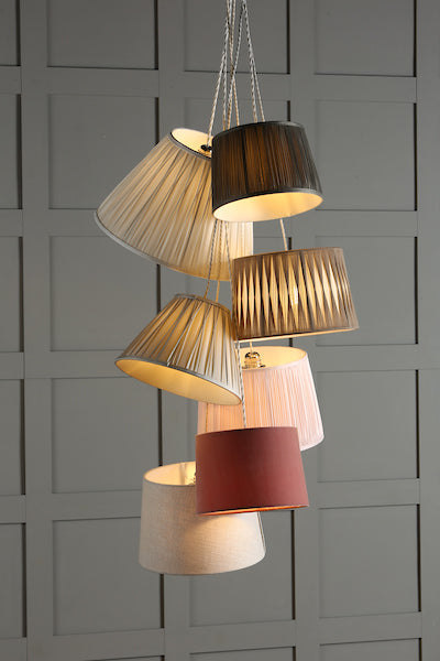 Laura Ashley Hemsley Pleated Silk Empire Drum Shade Pink 20cm/8 inch – from Amos Lighting + Home