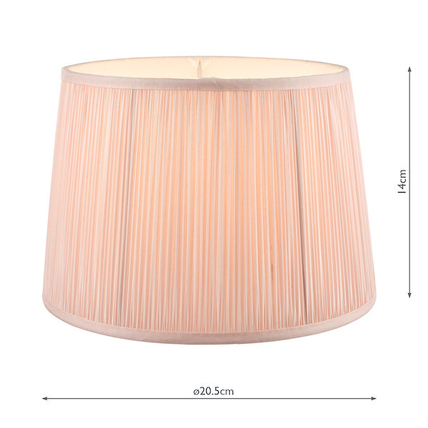 Laura Ashley Hemsley Pleated Silk Empire Drum Shade Pink 20cm/8 inch – from Amos Lighting + Home