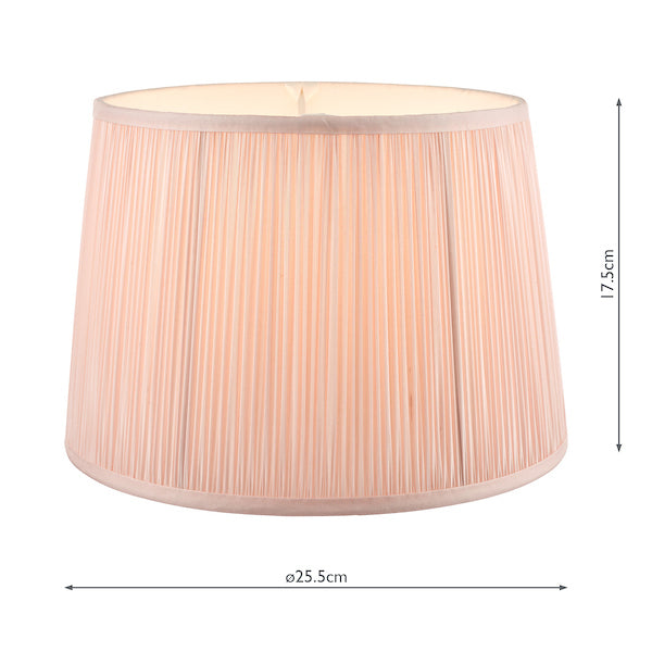 Laura Ashley Hemsley Pleated Silk Empire Drum Shade Pink 25cm/10 inch – from Amos Lighting + Home
