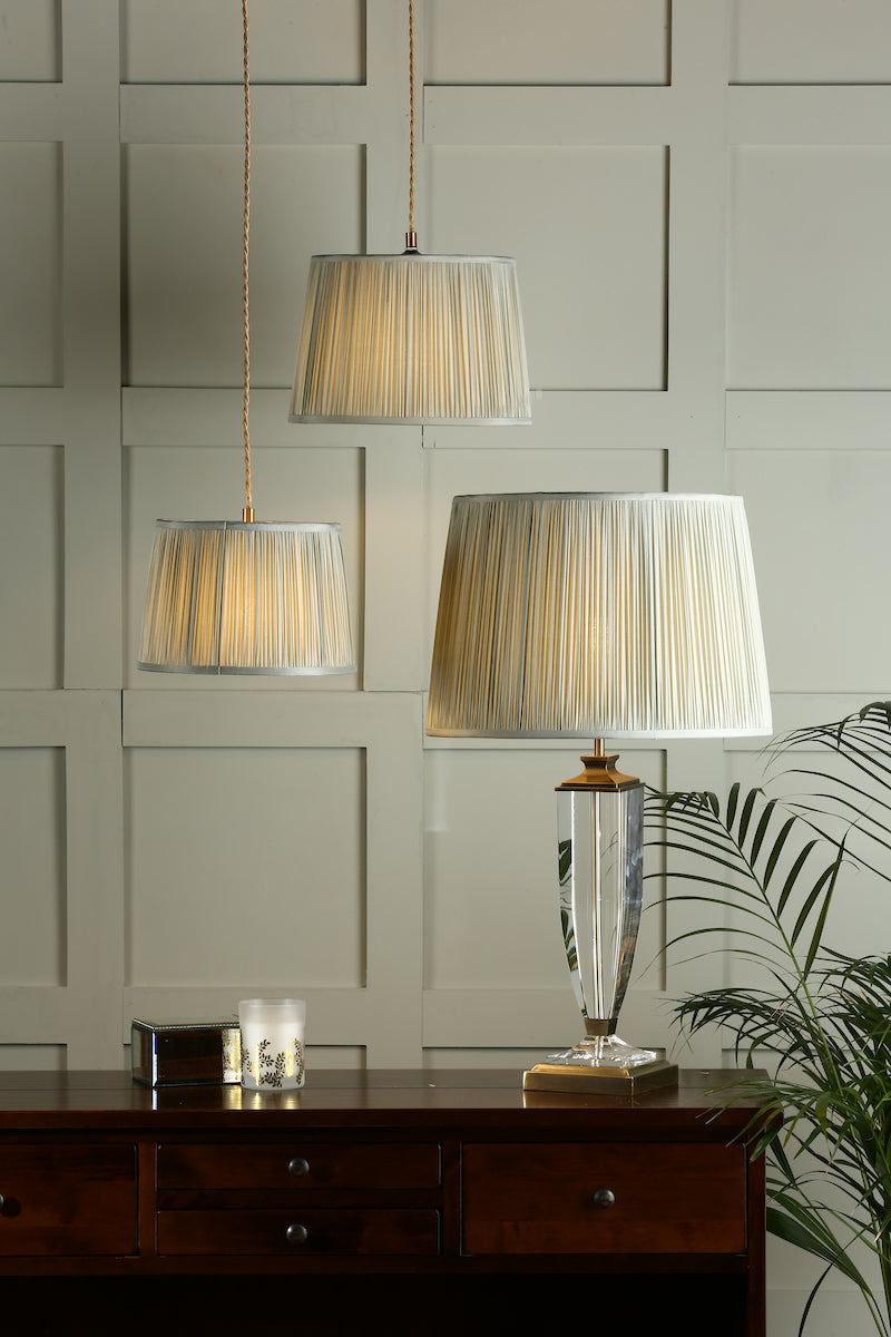 Laura Ashley Hemsley Silk Shade Sage 25.5cm/10 inch – from Amos Lighting + Home