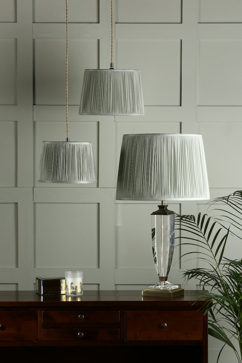 Laura Ashley Hemsley Silk Shade Sage 25.5cm/10 inch – from Amos Lighting + Home