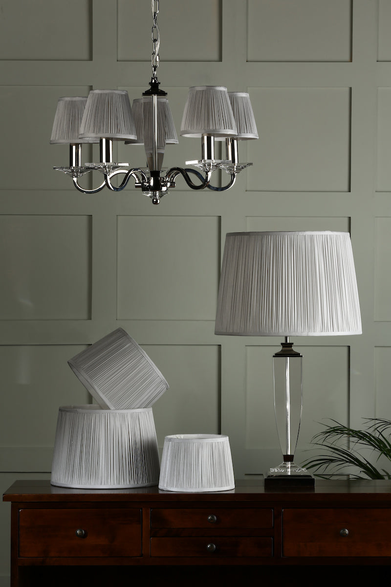 Laura Ashley Hemsley Silk Shade Silver 14cm/5 inch – from Amos Lighting + Home