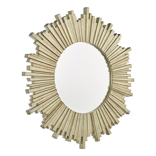 Laura Ashley Lovell Round Mirror Champagne 99cm – from Amos Lighting + Home